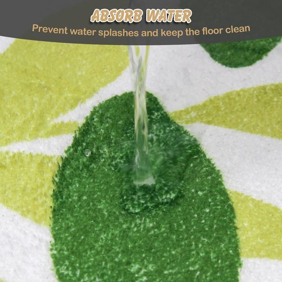 Unyqoos® Absorberende en Antislip Badmat van Microvezel met Bladmotief 40x60 cm