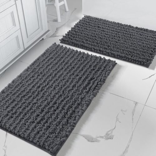 Unyqoos® Luxueuze Chenille Badkamertapijten Set van 2 met Antislip voor Comfort en Veiligheid