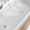 Unyqoos® Transparante antislip badmat met afvoergaten en masserende kiezelsteenstructuur