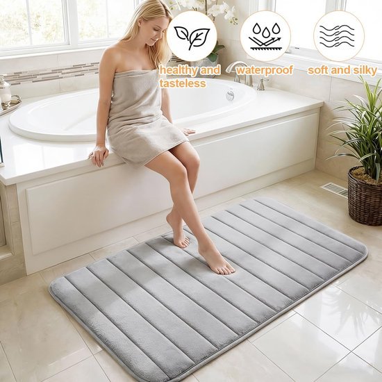 Unyqoos® Luxe 3-delige badmatset van zachte microvezel met antislip en wasbare eigenschappen 80x50