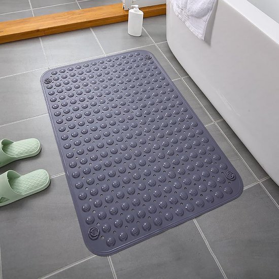 Unyqoos® Antislip Douchemat met Massagefunctie en Afvoergaten voor Veilig Douchen, 50 x 80 cm, Grijs