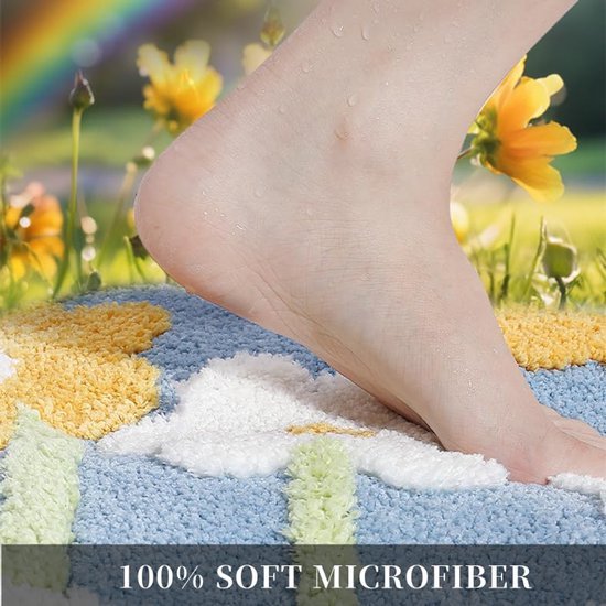 550x550-19778.jpg Unyqoos® Binnenhuisdecoratie Antislip en Zacht Absorberende Badkamer Mat met Bloemontwerp 50x80cm