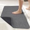 Unyqoos® Grijze dunne antislip badmat 40x60 cm voor badkamer en toilet