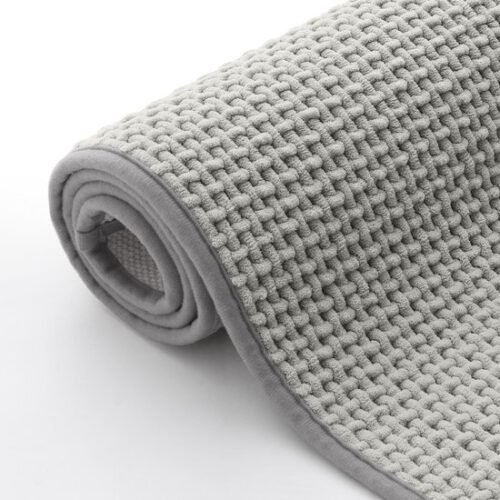 Unyqoos® Lichtgrijze Chenille Badmat 50x80 cm met Antislip en Wasbare Eigenschappen