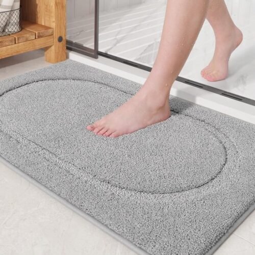 550x550-19811.jpg Unyqoos® Zachte Microvezel Badmat met Antislip en Hoge Waterabsorptie voor Badkamer, 40 x 60 cm, Lichtgrijs