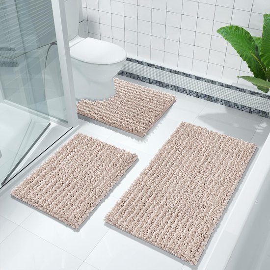 Unyqoos® Antislip en absorberende U-vormige badkamermat voor comfortabel gebruik