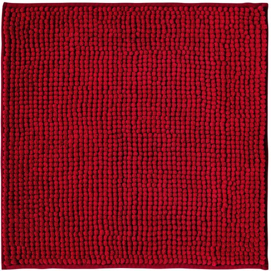 Unyqoos® Zachte Antislip Badmat, Waterabsorberende Chenille Douchemat voor Badkamer en Toilet, Rood, 45 x 45 cm