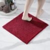Unyqoos® Zachte Antislip Badmat, Waterabsorberende Chenille Douchemat voor Badkamer en Toilet, Rood, 45 x 45 cm