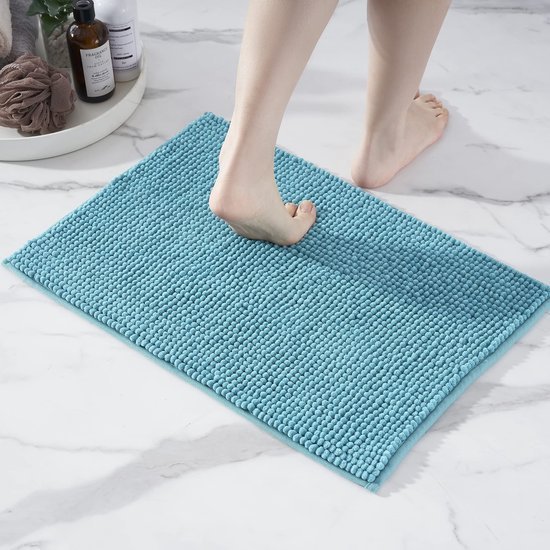 Unyqoos® Zachte en Absorberende Antislip Badmat voor Douche, Badkuip en WC in Trendy Turquoise