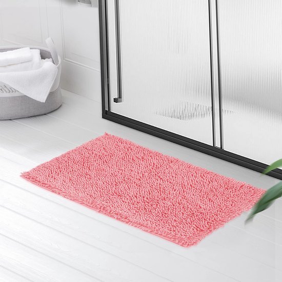 550x550-19858.jpg Unyqoos® Roze Badmat van Microvezel met Antislip Eigenschappen, Wasbaar en Absorberend, 50 x 80 cm