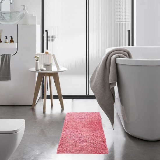 550x550-19859.jpg Unyqoos® Roze Badmat van Microvezel met Antislip Eigenschappen, Wasbaar en Absorberend, 50 x 80 cm