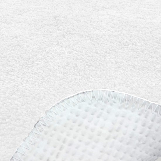 Unyqoos® Witte rechthoekige badmat van chenille met antislip en absorberende eigenschappen