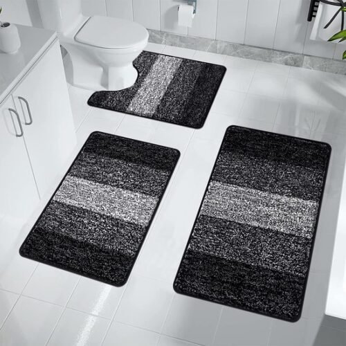 550x550-19916.jpg Unyqoos® Zachte en Absorberende 3-Delige Antislip Badkamermatten Set voor Slaapkamer en Badkamer