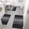 Unyqoos® Zachte en Absorberende 3-Delige Antislip Badkamermatten Set voor Slaapkamer en Badkamer