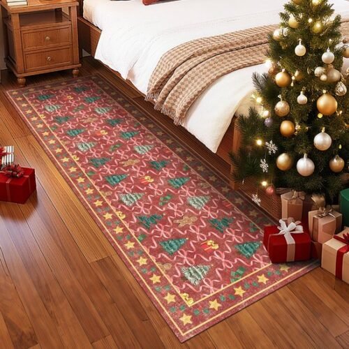 Unyqoos® 3D Antislip Kersttapijt voor Keuken en Hal met Machinewasbare Functie