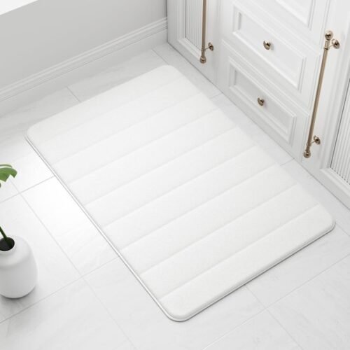 550x550-20000.jpg Unyqoos® Ultrazachte witte badmat van traagschuim met antislip en snelle absorptie