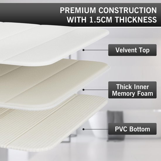 550x550-20002.jpg Unyqoos® Ultrazachte witte badmat van traagschuim met antislip en snelle absorptie