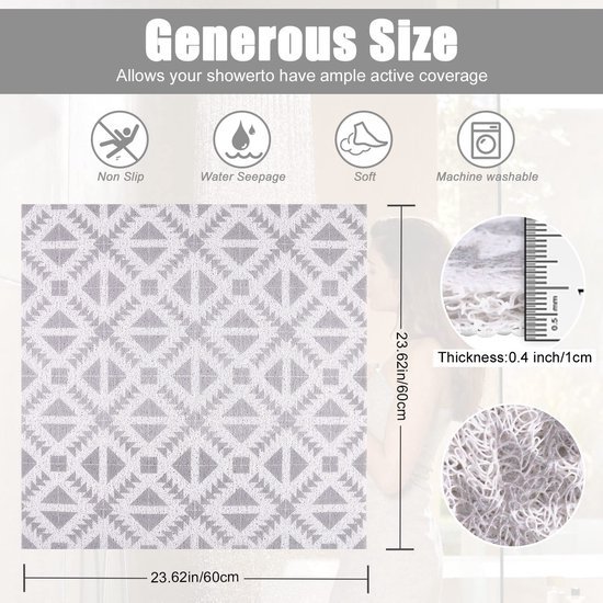 Unyqoos® Antislip Douchmat met Sneldrogende Eigenschappen voor Badkamer en Keuken