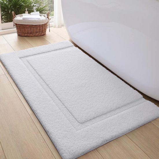 Unyqoos® Extra zachte witte badkamermat met antislip en hoge waterabsorptie