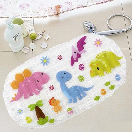 Unyqoos® Antislip badmat voor kinderen met dinosaurussen, wasbaar en antibacterieel