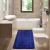 Unyqoos® Grote blauwe badkamermat 60x150 cm met antislip en wasbare microvezel
