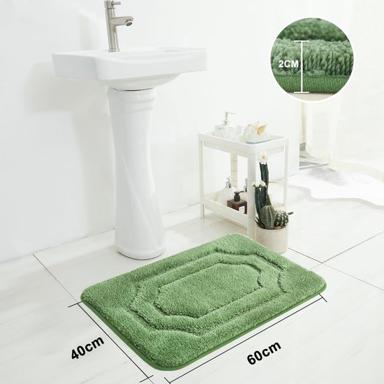 550x550-20144.jpg Unyqoos® Comfortabele Antislip Badmat voor Douche en Badkamer met Superieure Waterabsorptie, Groen, 40 x 60 cm