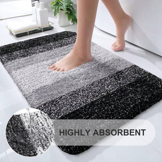 Unyqoos® Hoogpolige en Wasbare Badmat voor Veiligheid en Comfort in Badkamer