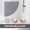 Unyqoos® Grijze antislip douchemat met zuignappen en schimmelbestendige eigenschappen