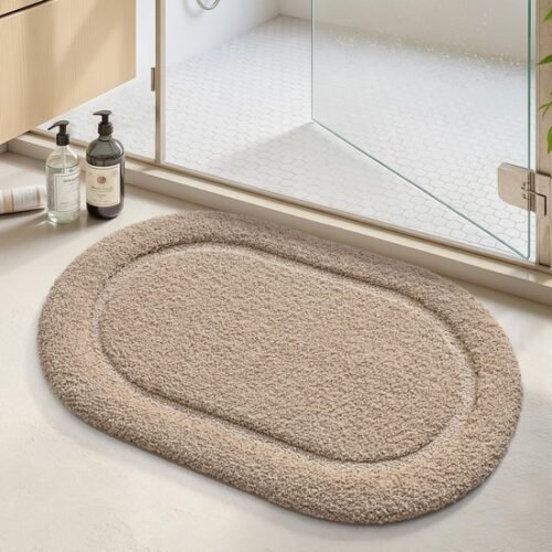 550x550-20169.jpg Unyqoos® Beige wasbare badmat met antislip voor badkamer en douche