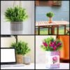 Unyqoos ® Realistisch Uitziende Kunstplanten voor Binnen- en Buitendecoratie, Set van 6 Stuks