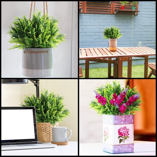 Unyqoos ® Realistisch Uitziende Kunstplanten voor Binnen- en Buitendecoratie, Set van 6 Stuks