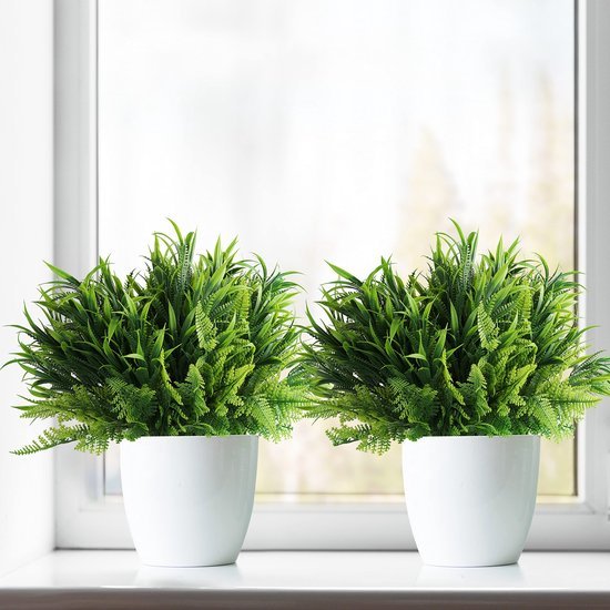 Unyqoos ® Realistisch Uitziende Kunstplanten voor Binnen- en Buitendecoratie, Set van 6 Stuks