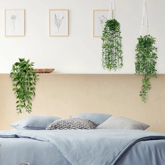 Unyqoos ® Verzorgingsvrije Eucalyptus Kunstplanten Set van 3 voor Binnen en Buiten Decoratie