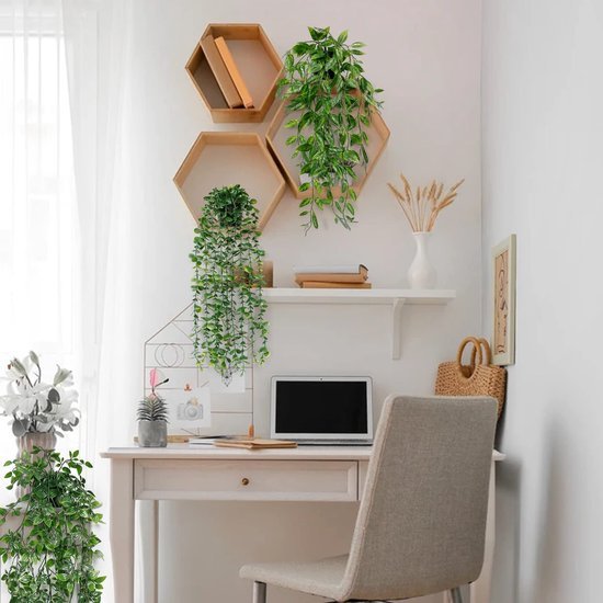 Unyqoos ® Verzorgingsvrije Eucalyptus Kunstplanten Set van 3 voor Binnen en Buiten Decoratie