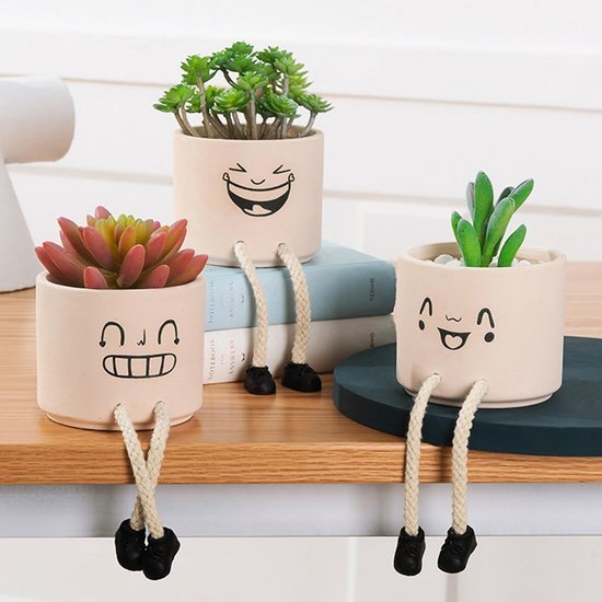 Unyqoos ® Decoratieve Miniatuurplanten voor Binnen en Buiten met Keramische Potten