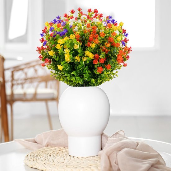 Unyqoos ® Kleurrijke Weerbestendige Kunstbloemenbundels voor Buiten en Binnen Decoratie