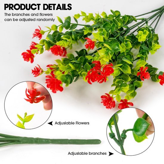 Unyqoos ® Kleurrijke Weerbestendige Kunstbloemenbundels voor Buiten en Binnen Decoratie