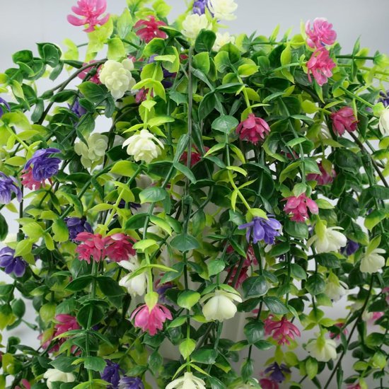 Unyqoos ® Decoratieve Set van 3 Kleurrijke Kunsthangplanten voor Binnen en Buiten - 80 cm