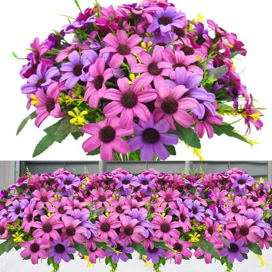 Unyqoos ® Betoverende Kunstbloemenbundel voor Binnen- en Buitendecoratie, Weerbestendig en Levensecht