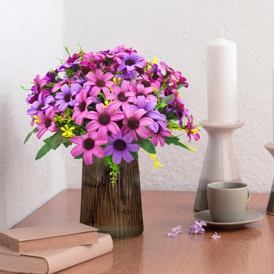 Unyqoos ® Betoverende Kunstbloemenbundel voor Binnen- en Buitendecoratie, Weerbestendig en Levensecht