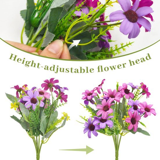 Unyqoos ® Betoverende Kunstbloemenbundel voor Binnen- en Buitendecoratie, Weerbestendig en Levensecht