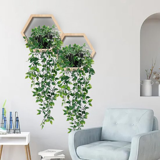 Unyqoos ® Decoratieve Kunstplanten Set van 2 met Potten voor Binnen- en Buitengebruik, 85 cm Lang