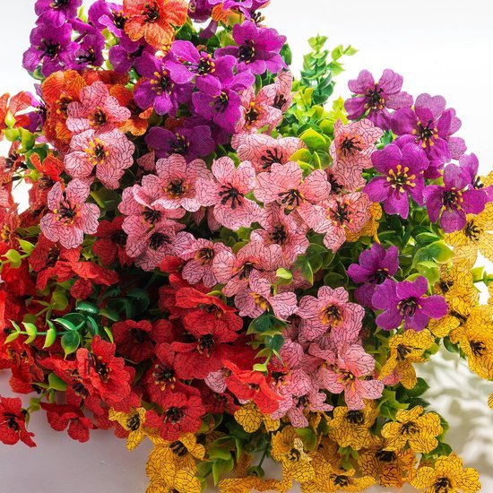 Unyqoos ® Levensechte Kunstbloemen voor Buiten en Binnengebruik, 10 Bundels, UV-bestendig en Waterdicht, Diverse Kleuren