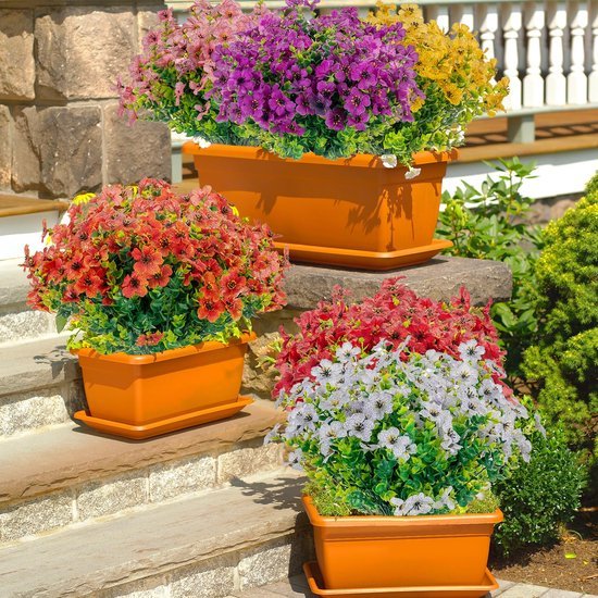 Unyqoos ® Levensechte Kunstbloemen voor Buiten en Binnengebruik, 10 Bundels, UV-bestendig en Waterdicht, Diverse Kleuren