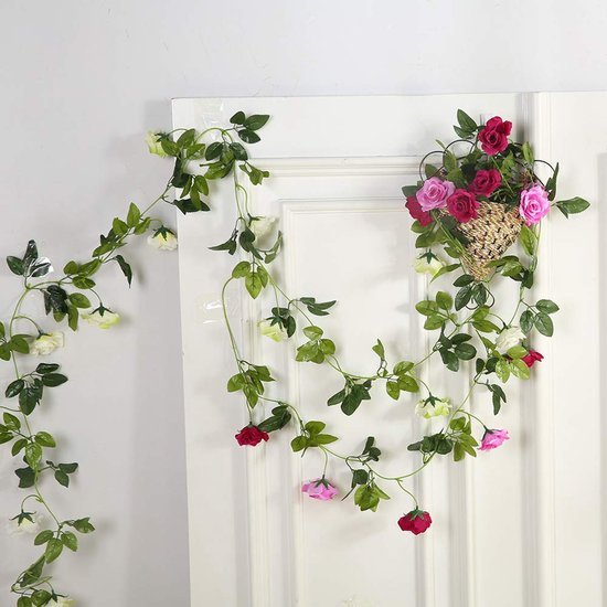 Unyqoos ® Decoratieve Bloemenslinger van Levensechte Kunstrozen voor Binnen en Buiten Decoratie