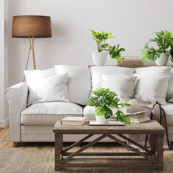 Unyqoos ® Levensechte Monstera Kunstplanten Set van 3 voor Binnen- en Buitendecoratie