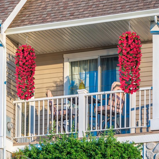 Unyqoos ® Schitterende Hangende Kunstplanten en Bloemen voor Buiten en Binnen Gebruik, Perfect voor Tuin en Balkon Decoratie