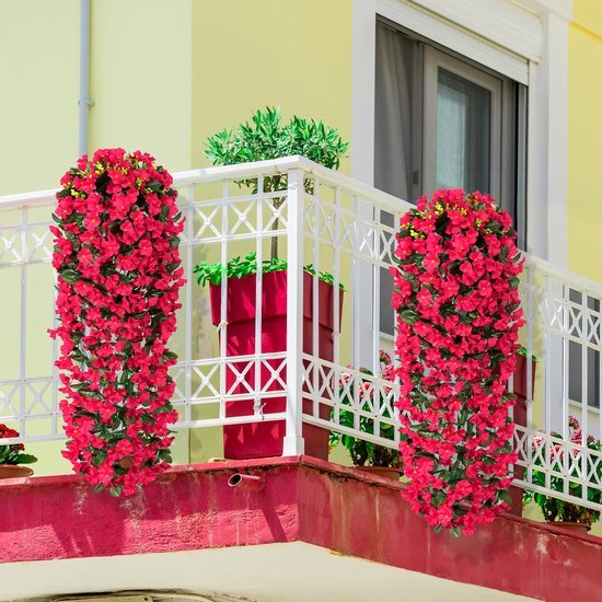 Unyqoos ® Schitterende Hangende Kunstplanten en Bloemen voor Buiten en Binnen Gebruik, Perfect voor Tuin en Balkon Decoratie