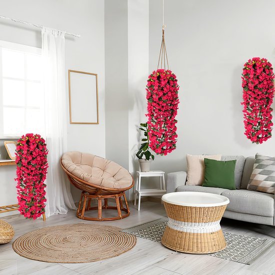 Unyqoos ® Schitterende Hangende Kunstplanten en Bloemen voor Buiten en Binnen Gebruik, Perfect voor Tuin en Balkon Decoratie