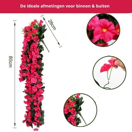 Unyqoos ® Schitterende Hangende Kunstplanten en Bloemen voor Buiten en Binnen Gebruik, Perfect voor Tuin en Balkon Decoratie